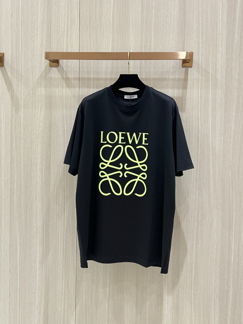 Loewe Embroidered Series Chic Letter T-Shirt in Green