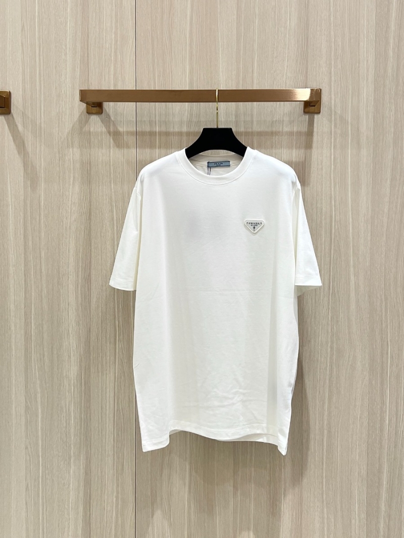 Prada Triangle Logo Classic T-Shirt White