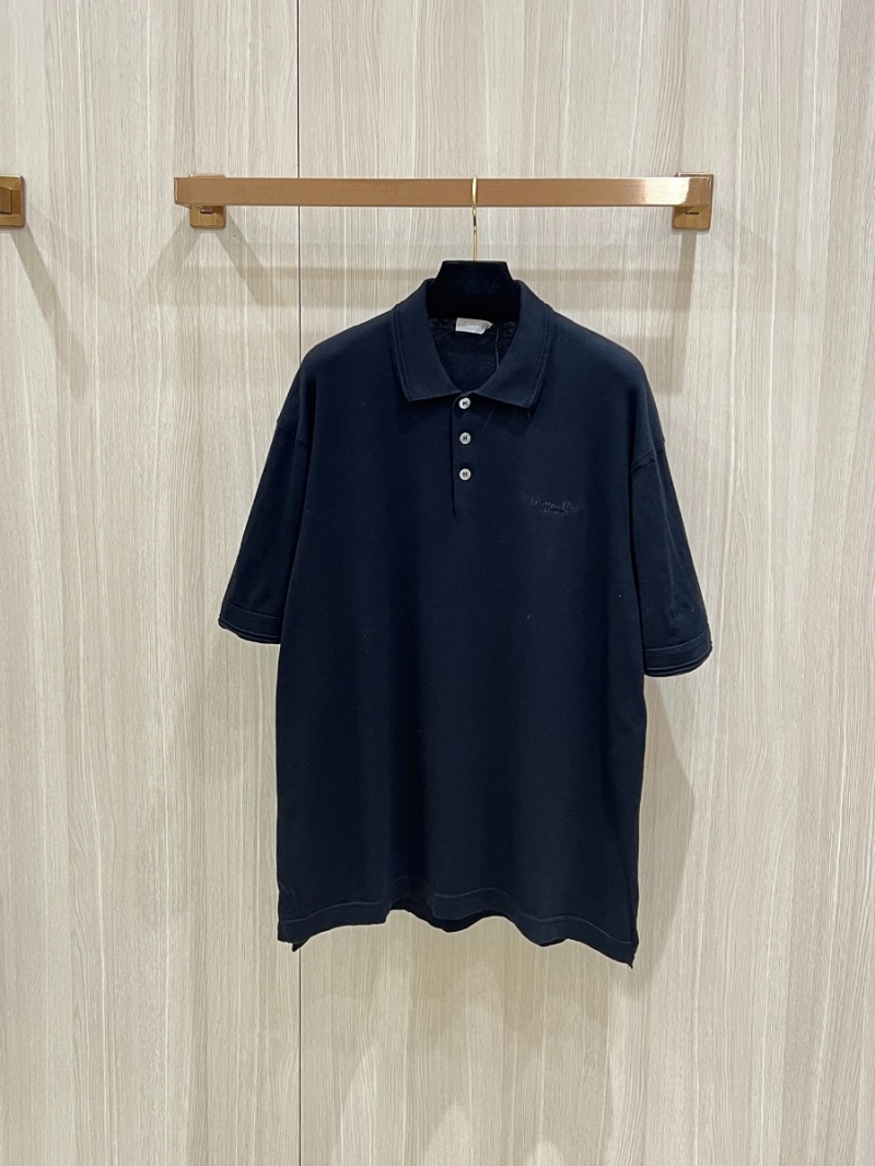 Dior 25 Series Luxurious Embroidered Polo Cashmere-Cotton