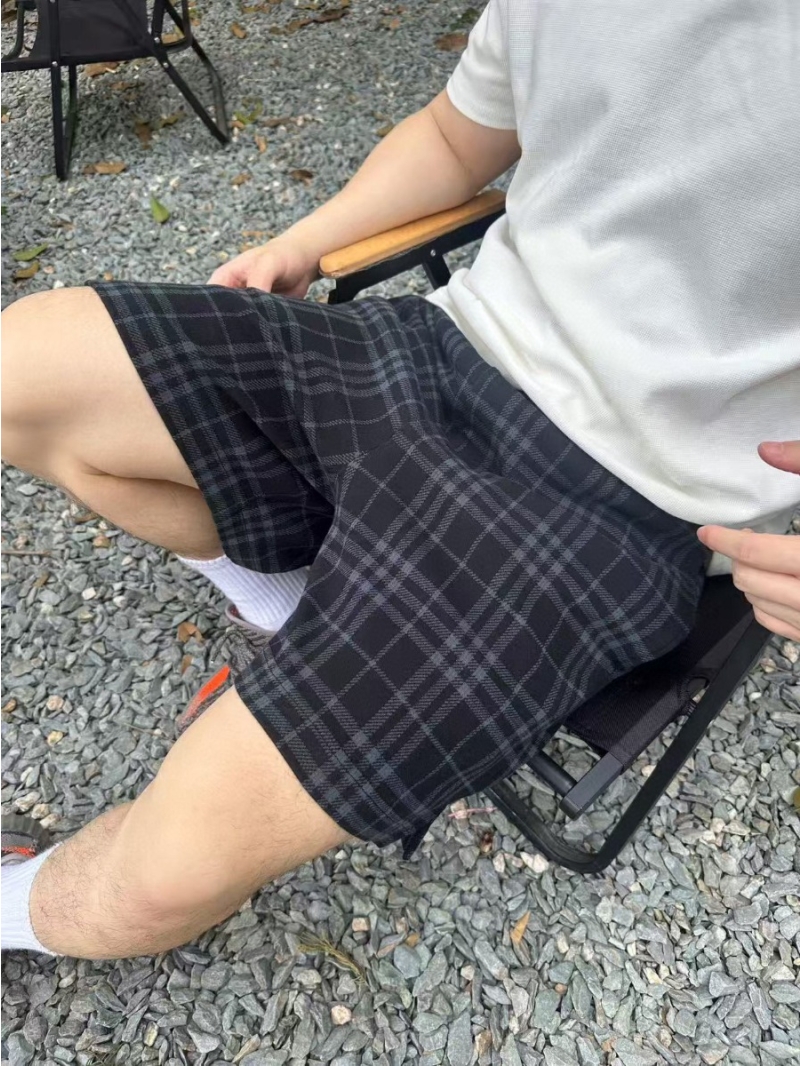 Burberry Check-Texture Breathable Cotton Polo Shorts