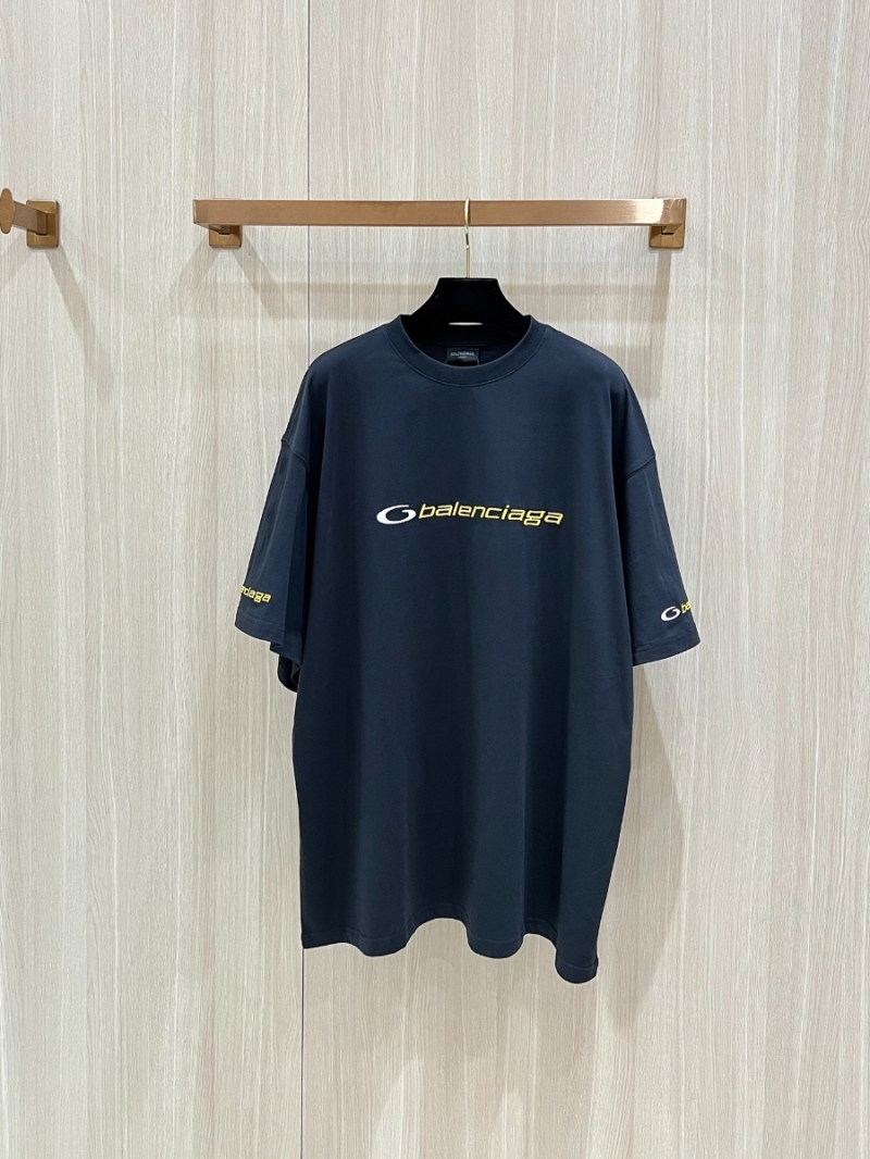 Balenciaga 25SS Authentic Logo Short-Sleeve in Navy