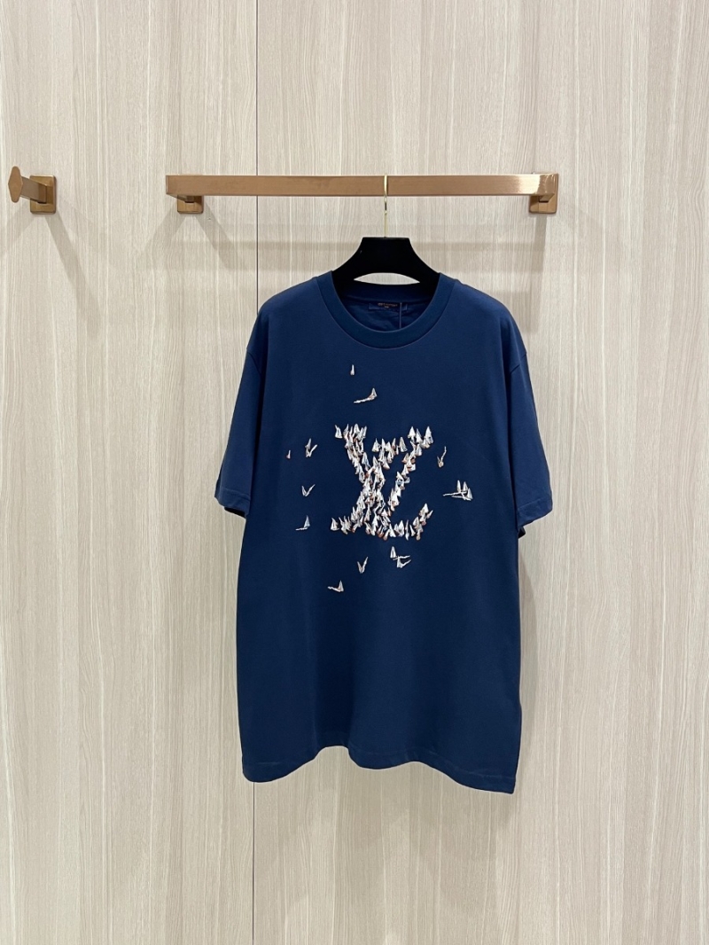 Louis Vuitton LV Signature Nautical Embroidered T-Shirt in Navy