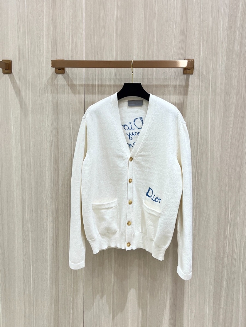 Dior x Hylton Nel Sophisticated Embroidered Cardigan White
