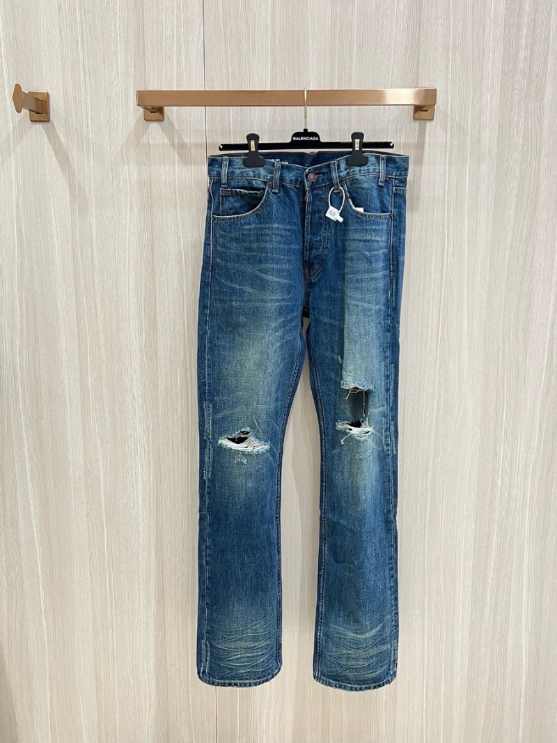 Celine Wesley Distressed Washed Denim Jeans