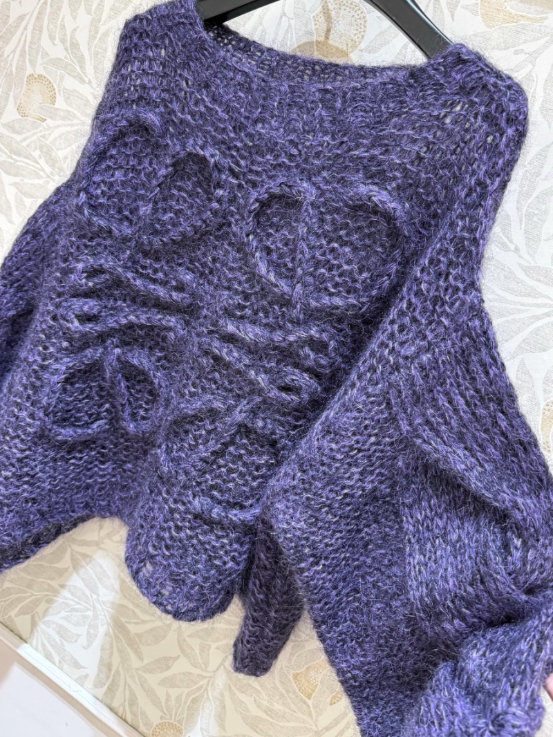 Loewe 2024 Early Spring Mohair Sweater in Purple