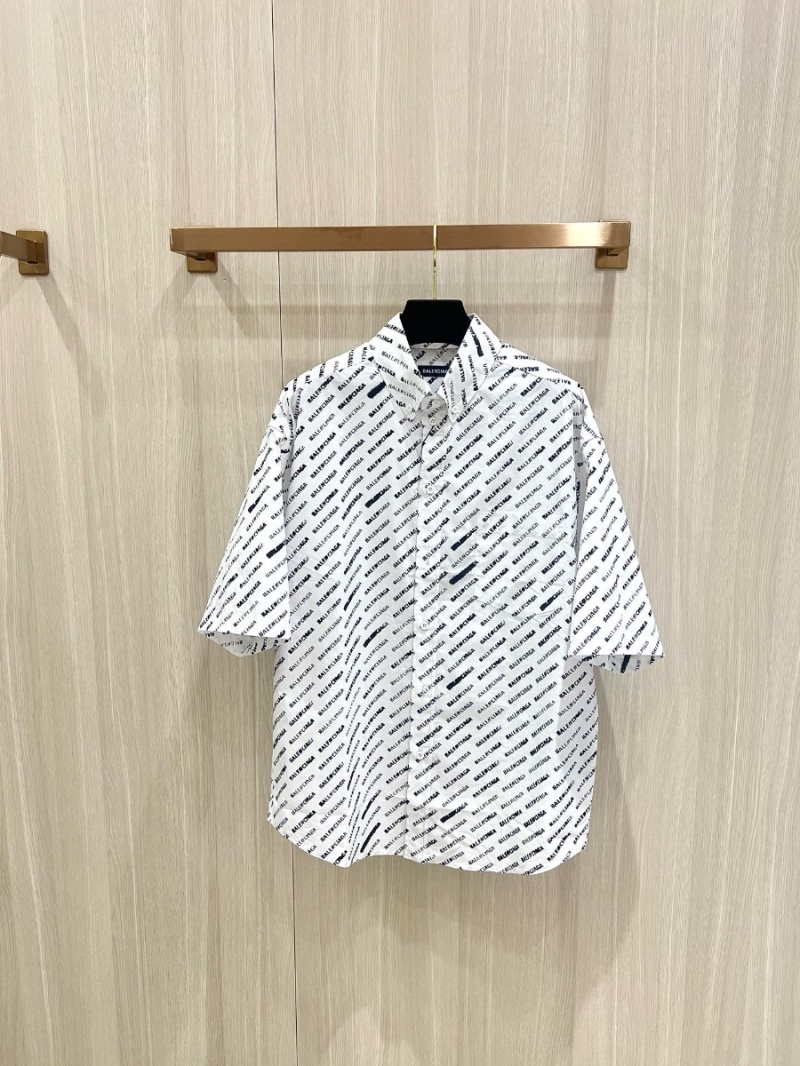 Balenciaga Men's Letter Print Short Sleeve Shirt