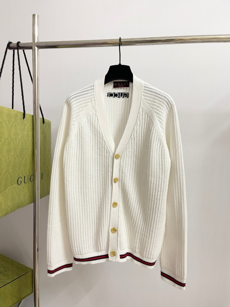 Gucci New Hollow-Knit Cotton Cardigan White – Unisex Design