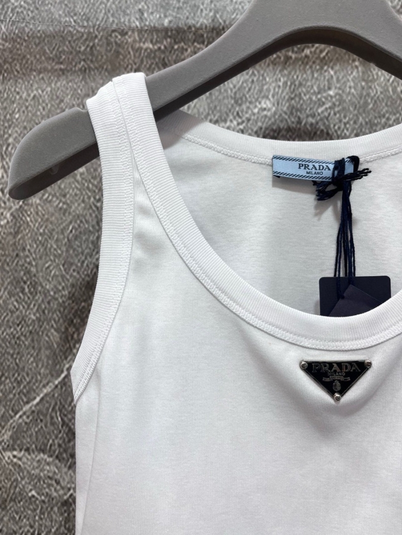 Prada 2024 Early Spring Collection White Tank Top