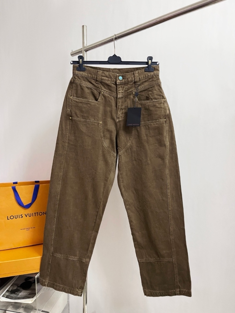 Louis Vuitton LV Damoflage Collection Imported Denim Workwear Jeans - Brown