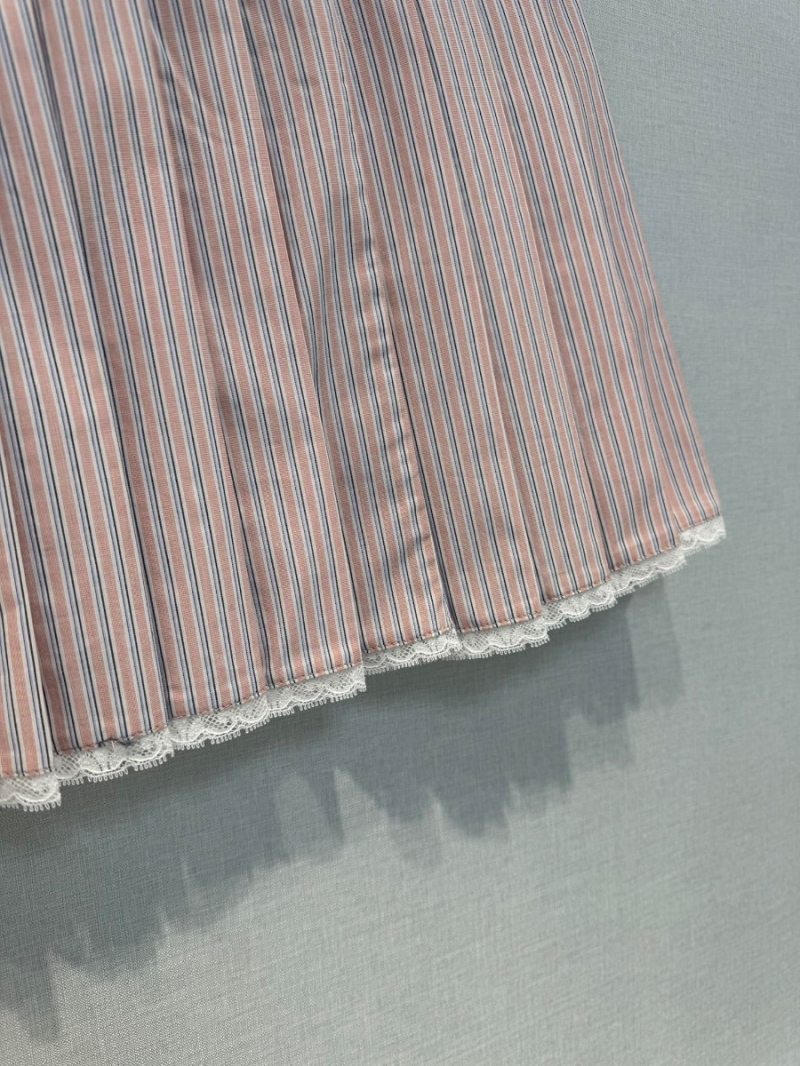 Miu Miu 24SS Spring Summer New Arrival Embroidered Striped Skirt