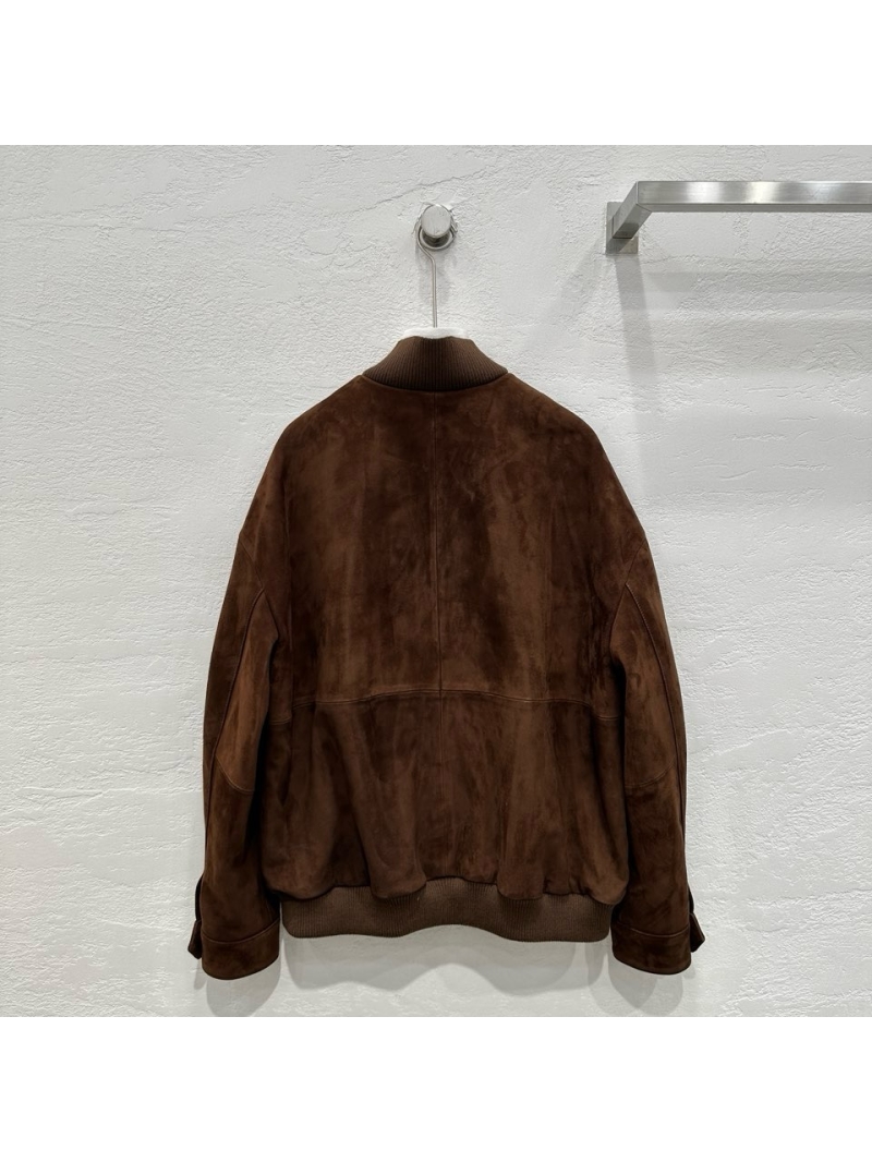 Miu Miu Limited Edition Oversized Suede Jacket Dark Brown
