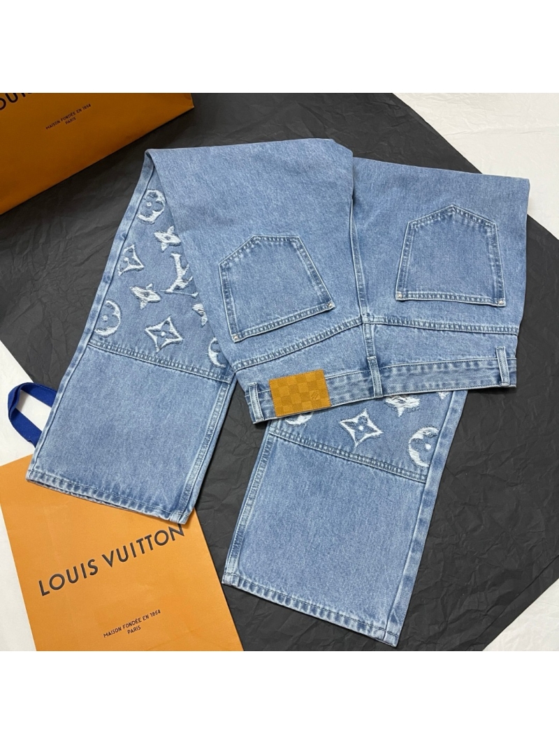 Louis Vuitton LV25 Imported Washed Denim Monogram Jeans Limited Collection