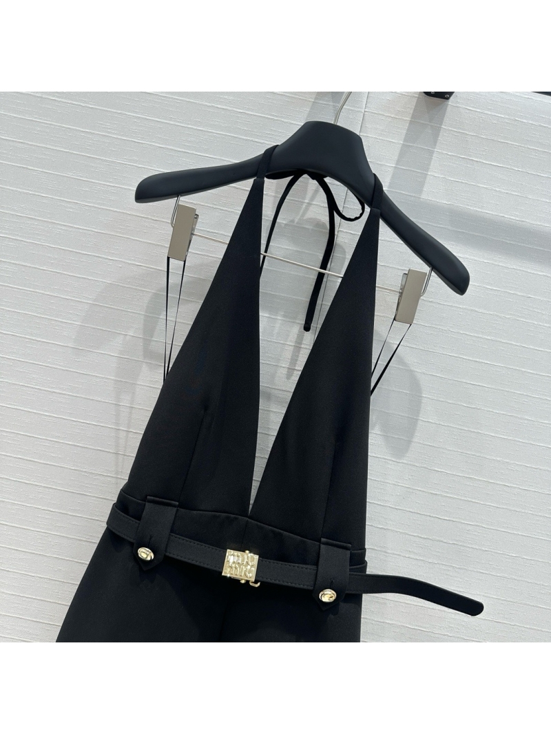 Miu Miu 24 Early Autumn New Arrival Halter Backless Dress