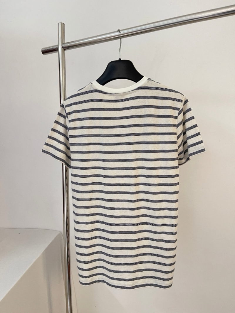 Saint Laurent YSL Striped Contrast Short-Sleeve T-Shirt Unisex