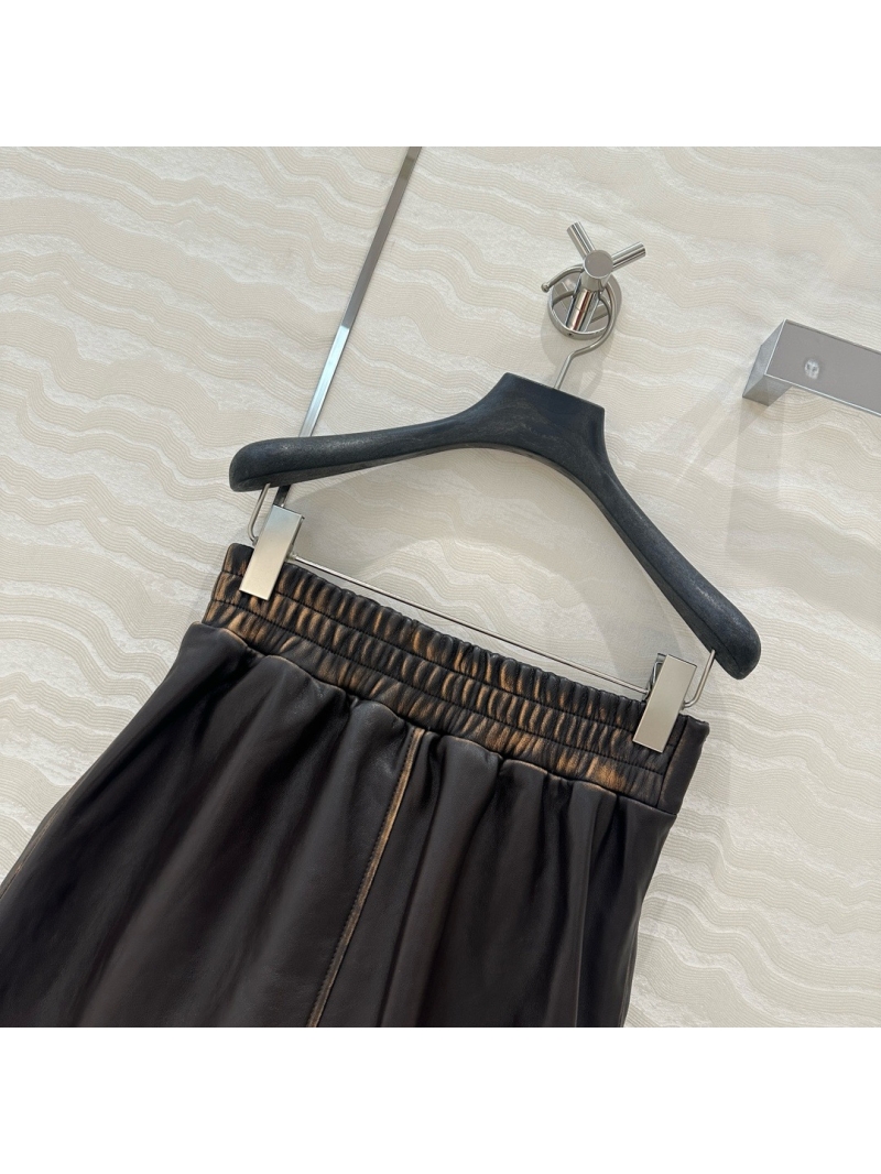 Miu Miu 2025 Early Spring Exclusive Vintage Lambskin Elastic Waist Skirt