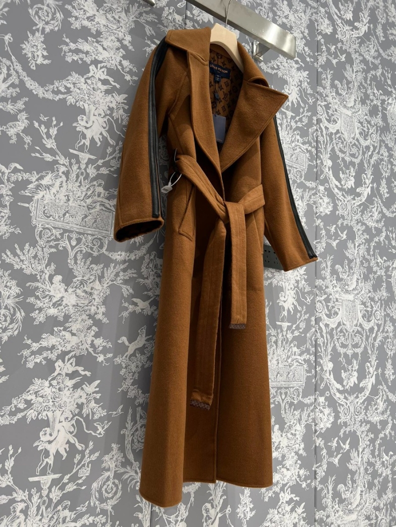Louis Vuitton Limited Edition Brown Long Wool Coat with Suit Collar