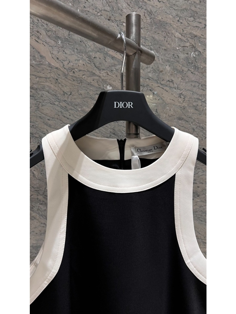 Dior New French Chic Black and White Color Block Mini Dress