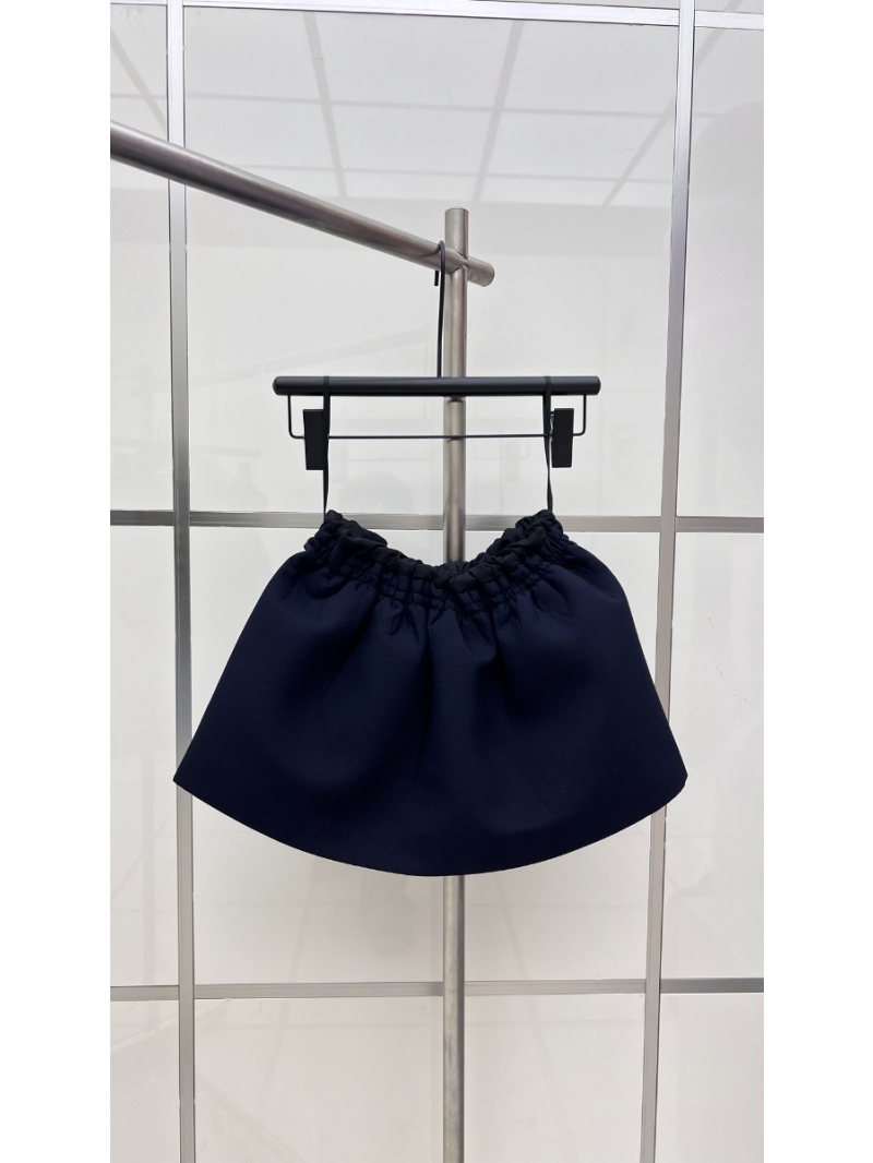 Miu Miu Spring/Summer 2024 Collection: Modern Chic Elastic Waist Flared Mini Skirt in Wool Blend