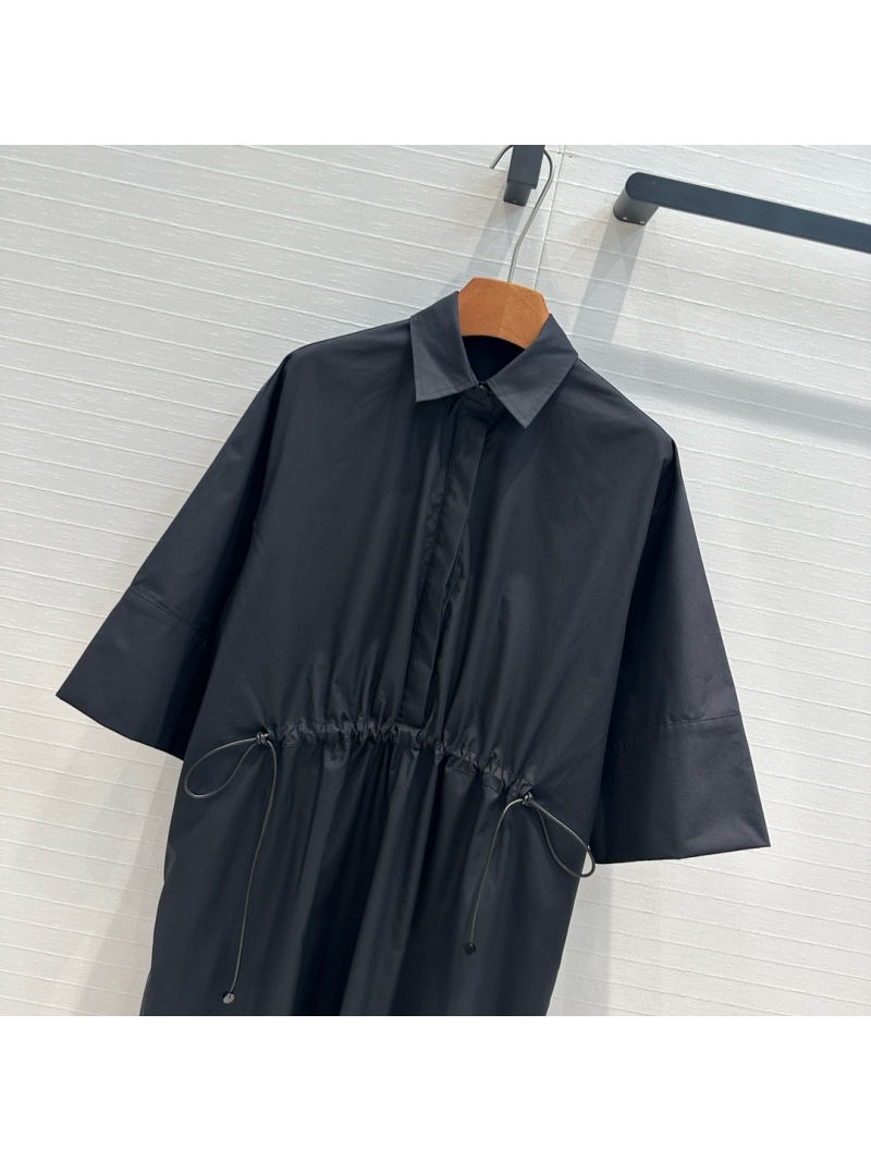 Max Mara 24 Spring/Summer Shoulder Sleeve Shirt Dress Black