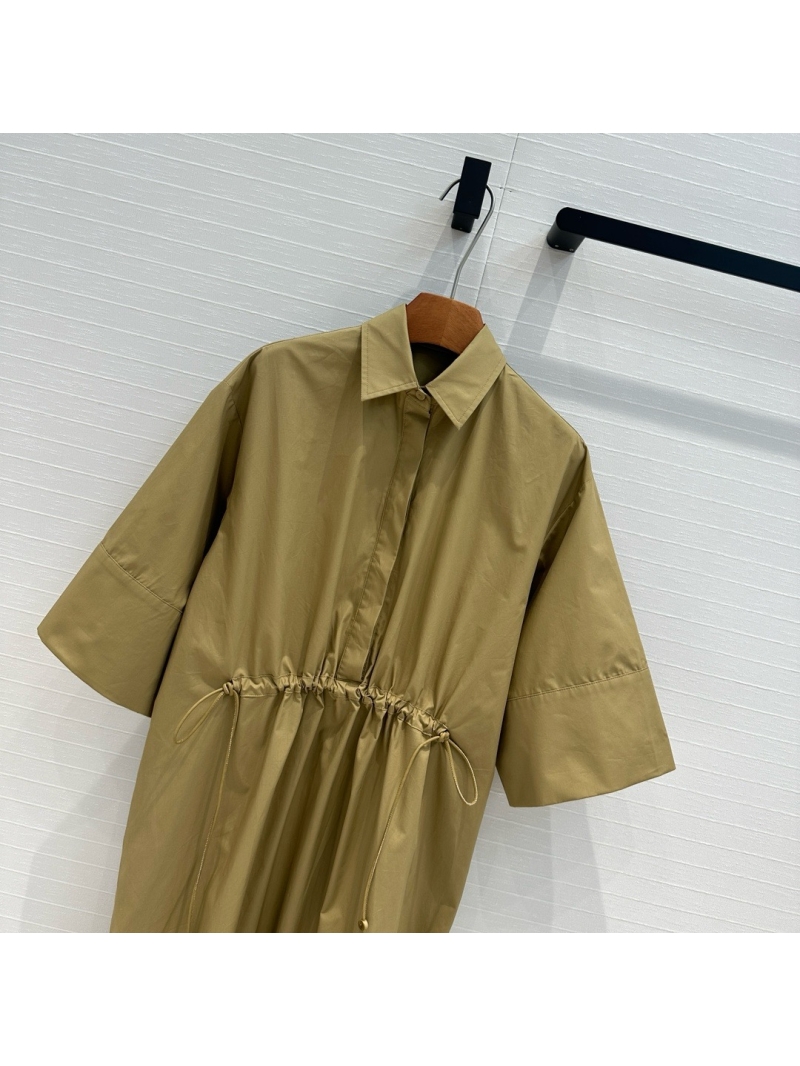 Max Mara 24 Spring/Summer Shoulder Sleeve Shirt Dress tan