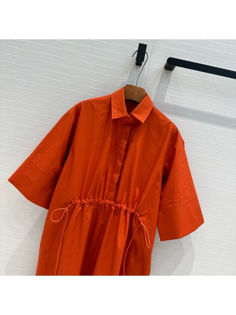 Max Mara 24 Spring/Summer Shoulder Sleeve Shirt Dress Orange