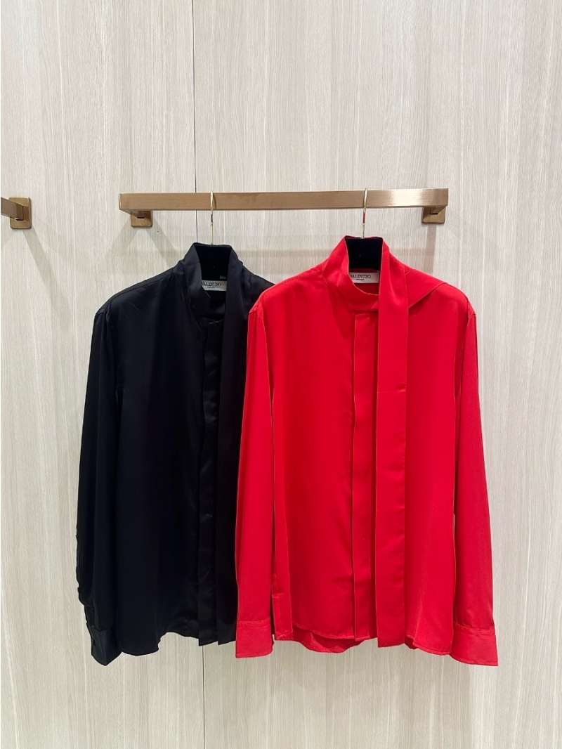 Valentino Men Silk Ribbon Shirt – Celebrity Favorite Red