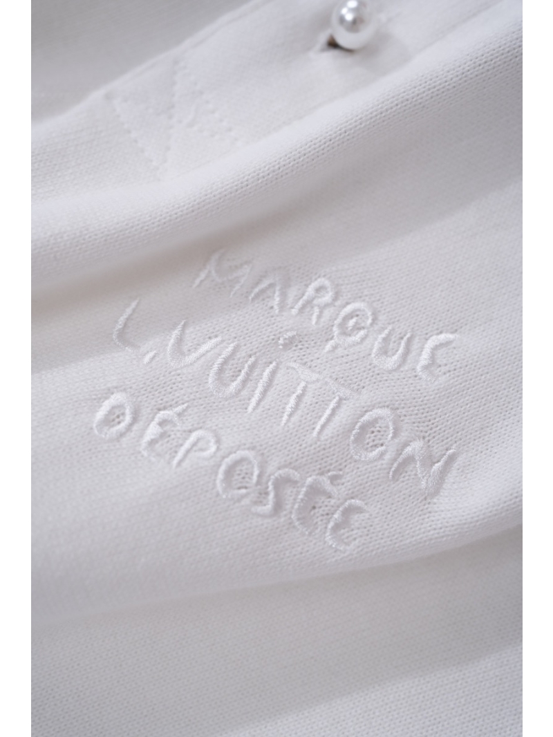 Louis Vuitton Nautical Pearl Button Embroidered Collar Polo T-Shirt - White