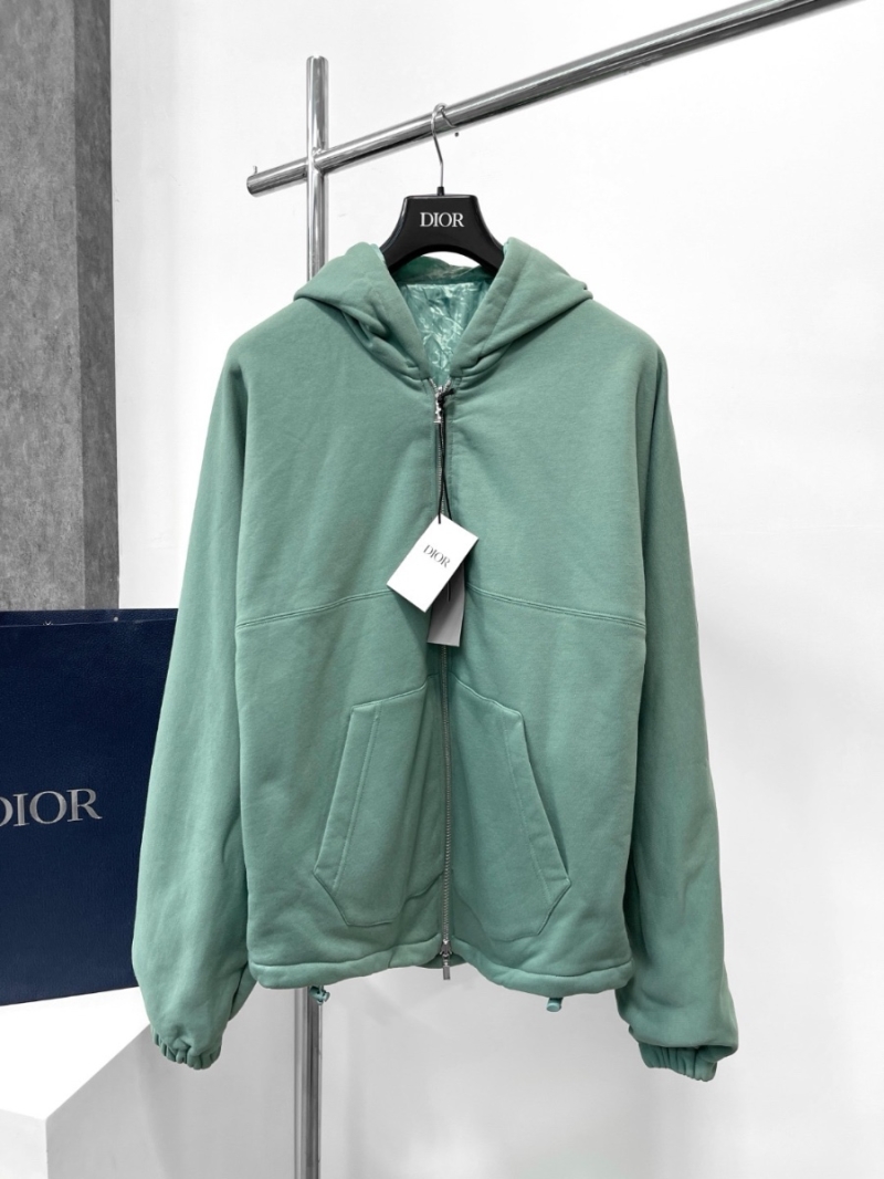 Dior Unisex Limited Edition Double-Sided Jacquard Hooded Jacket Green