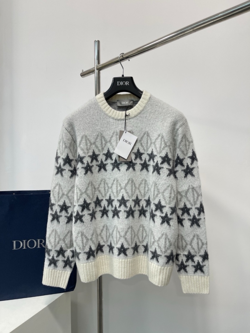 DIOR Five-Point Star Striped Wool Cashmere  Sweater pullover