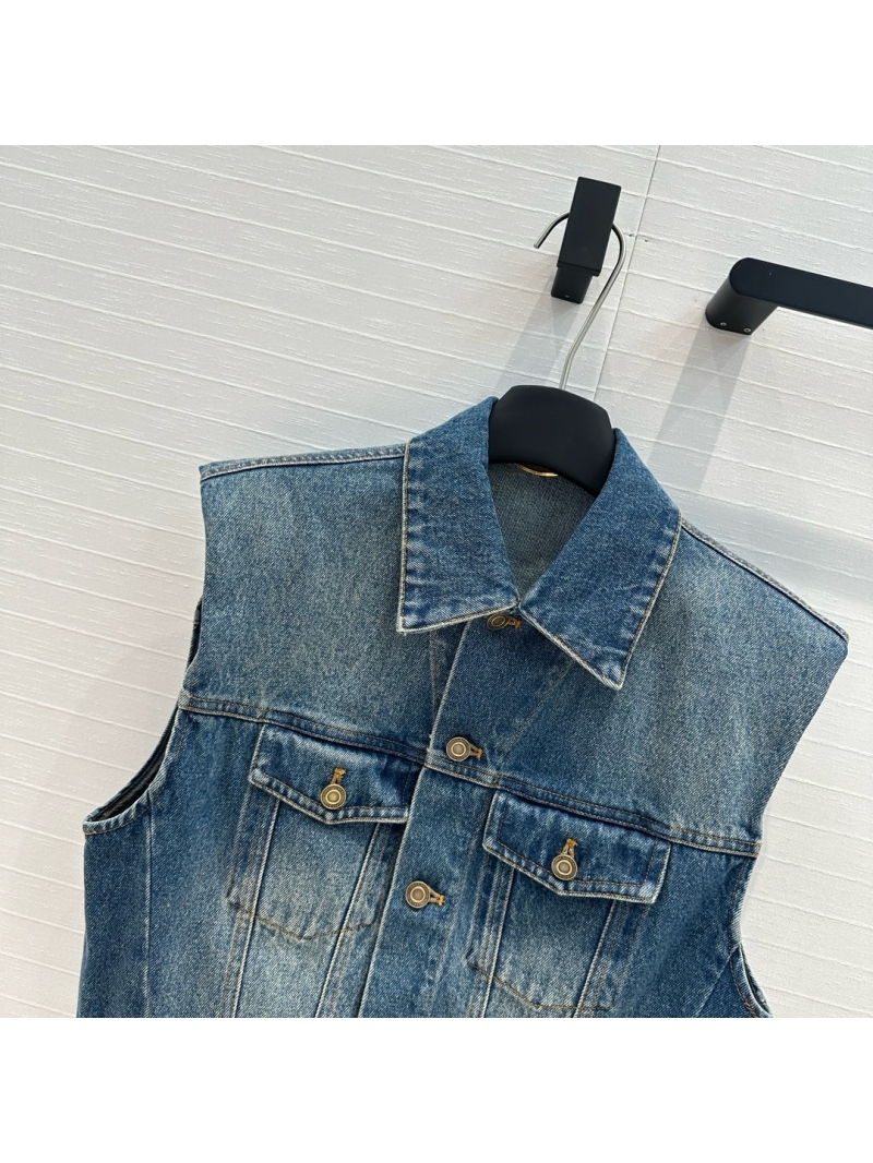 Saint Laurent YSL Fall 24 Collection Denim Vest