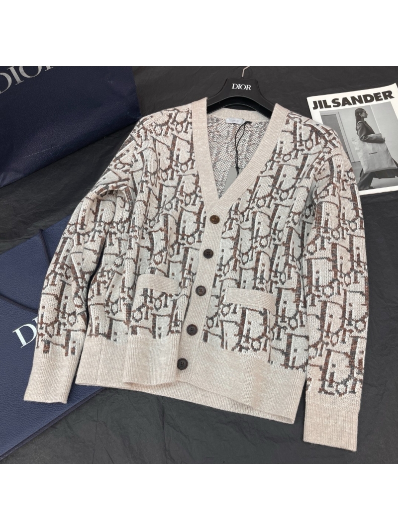 Dior CD New 2023 Oblique Pattern Wool Cardigan