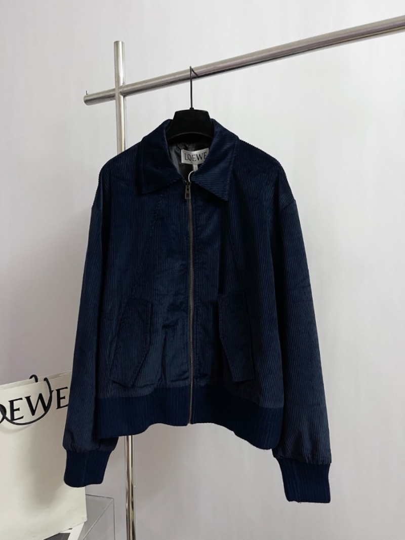Loewe 24FW Unisex Luxurious Corduroy Jacket Navy