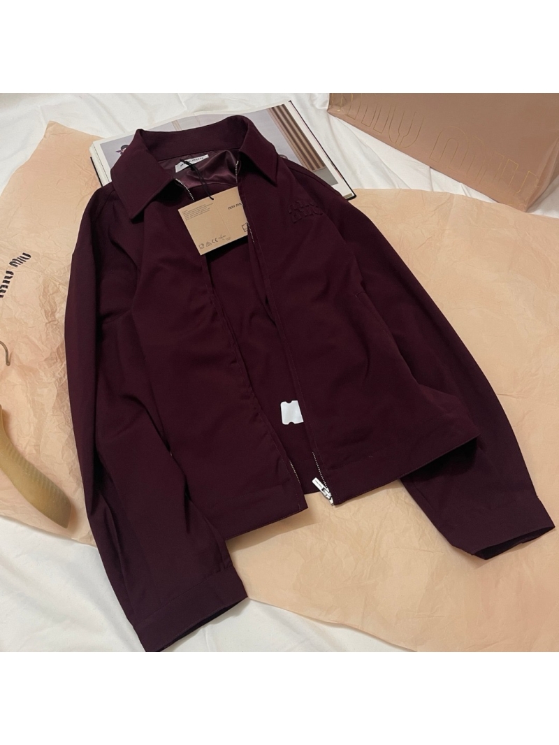 Miu Miu Unisex Mohair Blouson Jacket Amaranth Red Limited Edition