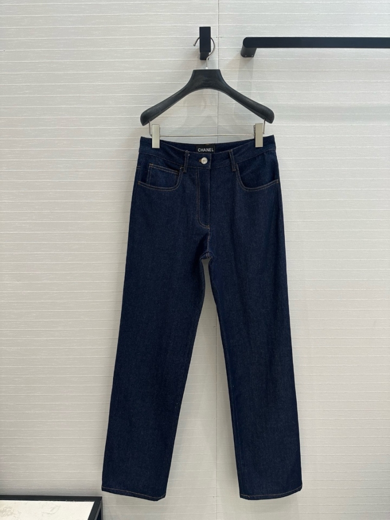 Chanel CC Straight-Leg Denim Jeans