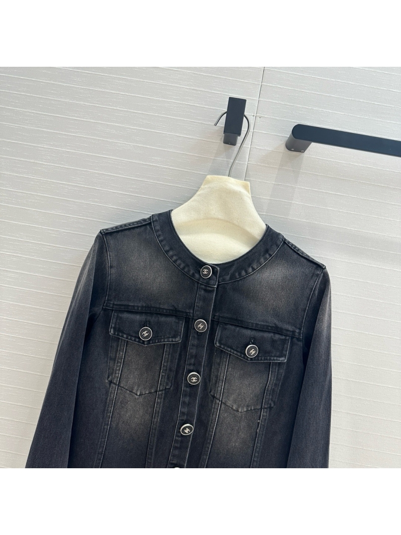 Chanel 24K Series Washed Denim Jacket Black