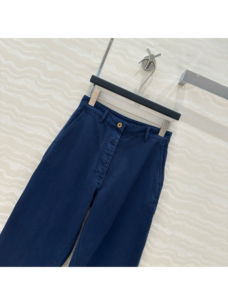 Miu Miu Imported Denim Straight-Leg Cargo Pants Blue - Early Spring 2025 Collection