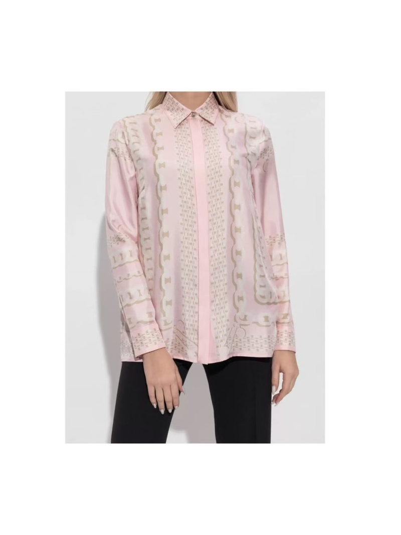 Versace Venus 25S Early Spring Pink Printed Silk Shirt