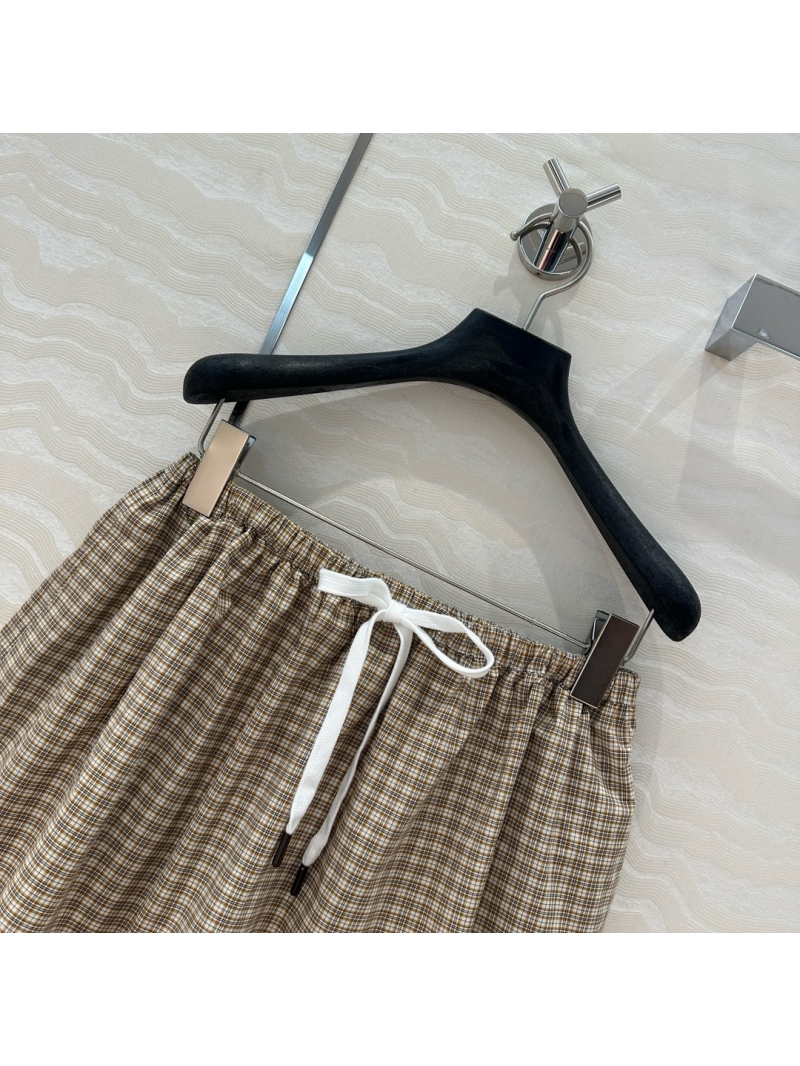 Miu Miu Plaid Puff Short Skirt - Sweet and Chic College Style