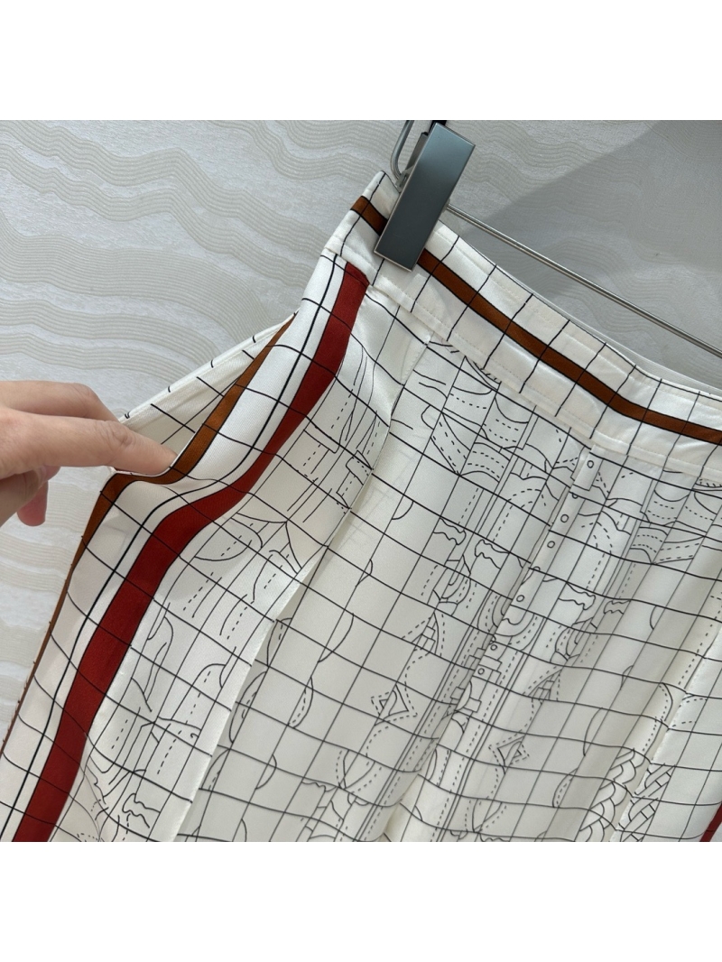 Hermes Coaching Deja Vu Printed Silk Wide-Leg Pants - 2025 Early Spring Collection