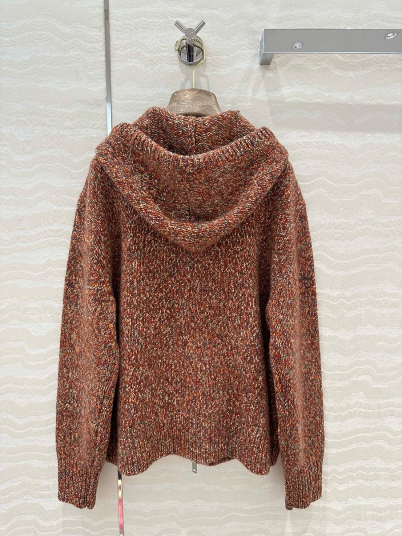 Loro Piana Luxury Cashmere Hoodie Coat Rust Brown