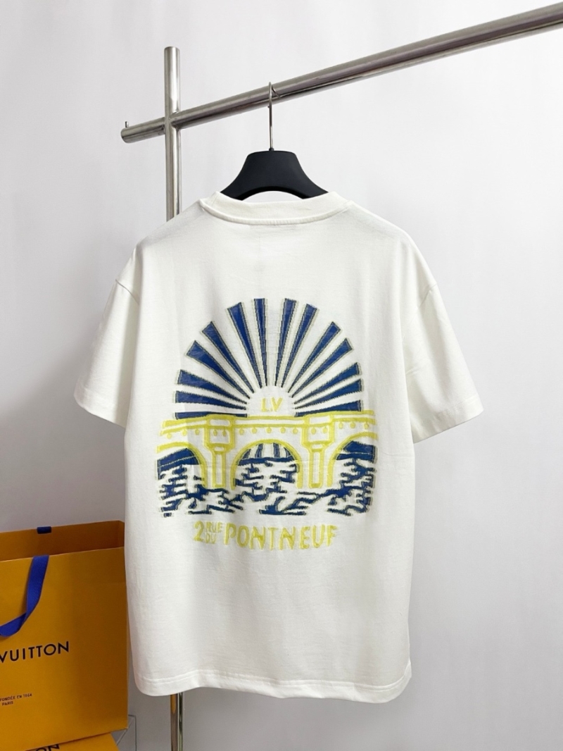 Louis Vuitton LV Five-Color Jacquard Short Sleeve Cotton T-Shirt