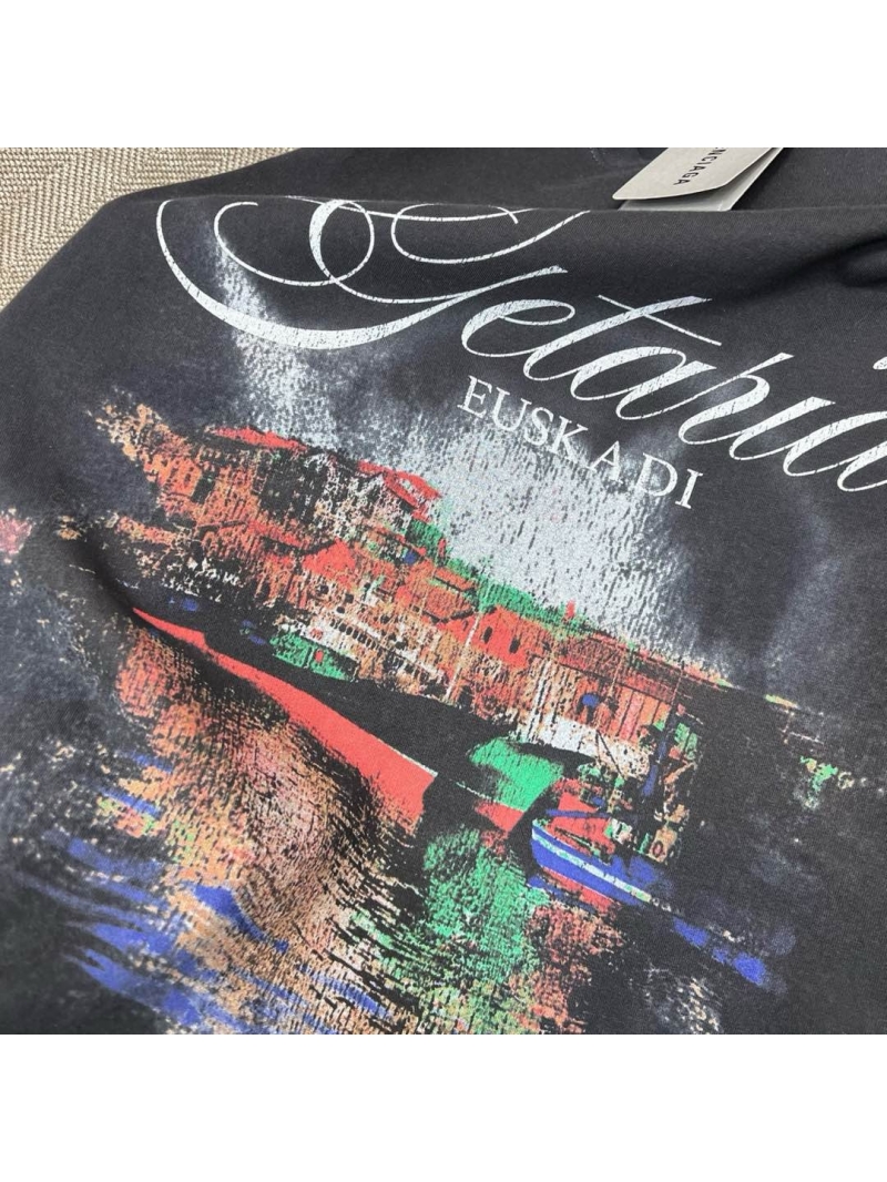 Balenciaga 2025SS Unisex Early Spring Getaril Tubular Vintage Wash T-Shirt