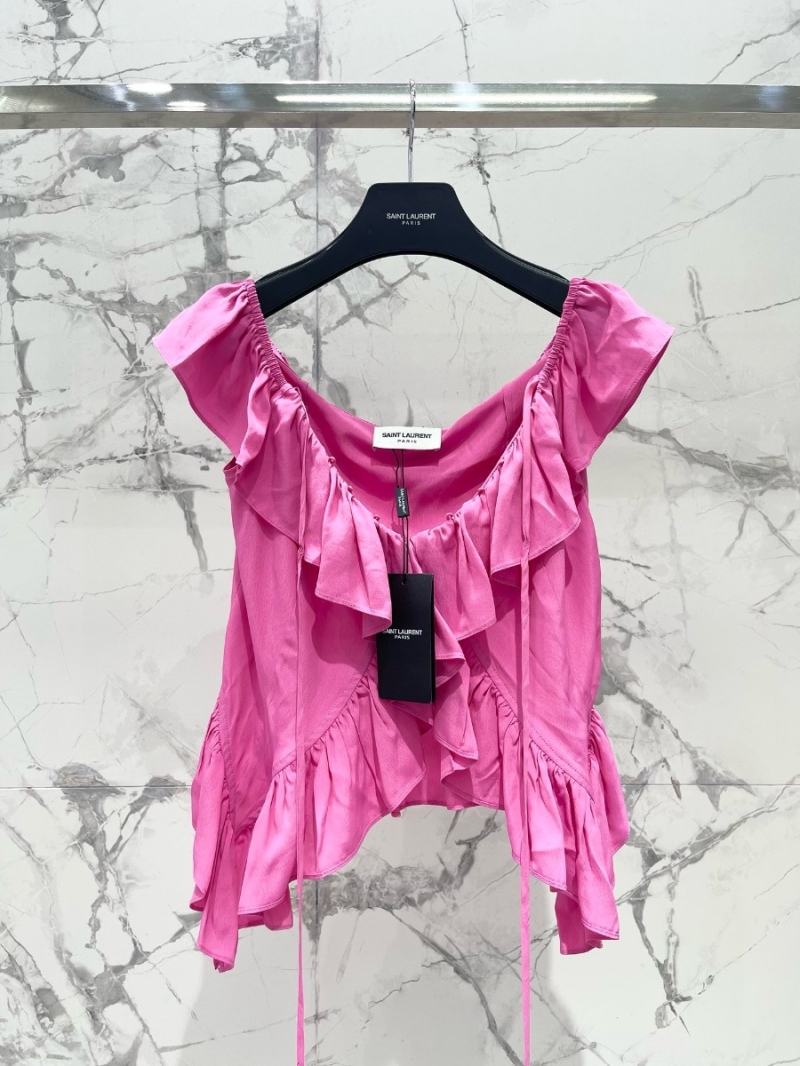 YSL Saint Laurent Women's Ruffle Blouse