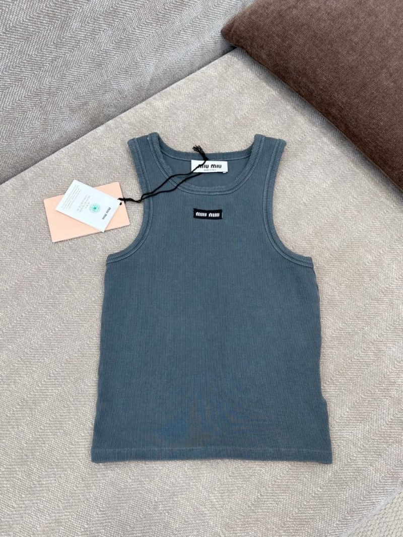 Miu Miu 2025SS Early Spring Ribbed Knit Tank Top