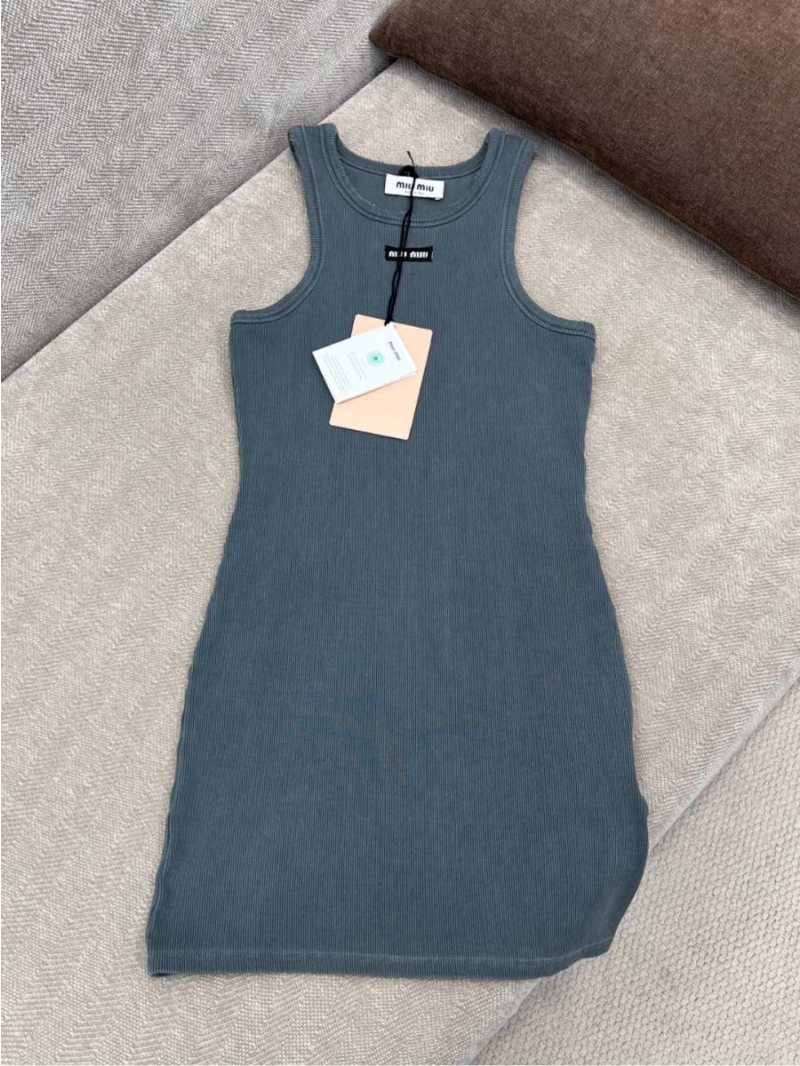 Miu Miu 2025SS Early Spring Ribbed Knit Tank Dress