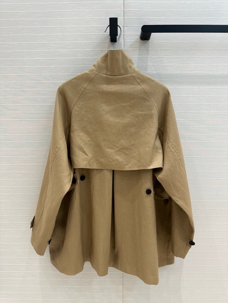 Dior Spring/Summer 2025 Minimalist Linen Trench Coat – Embroidered Bee Design