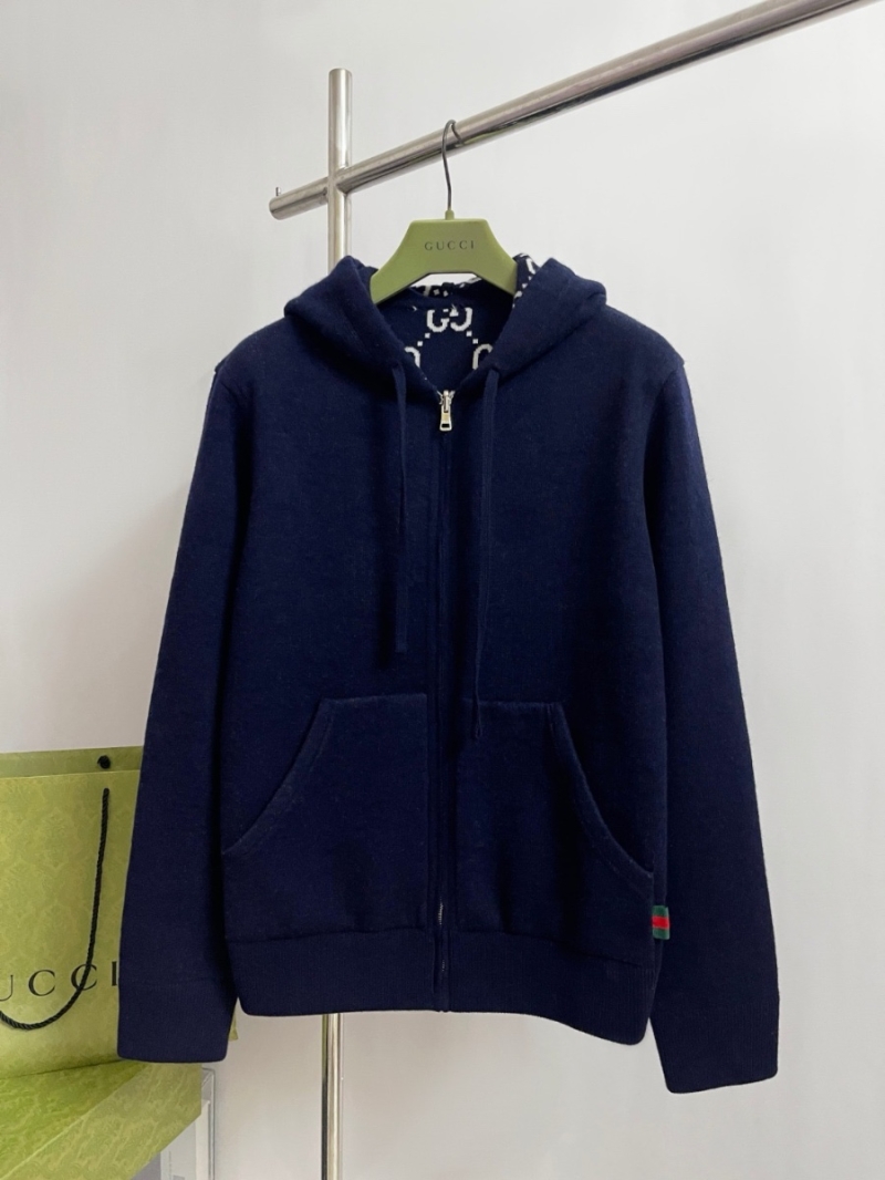 Gucci Unisex Reversible GG Wool Jacquard Hoodie Jacket