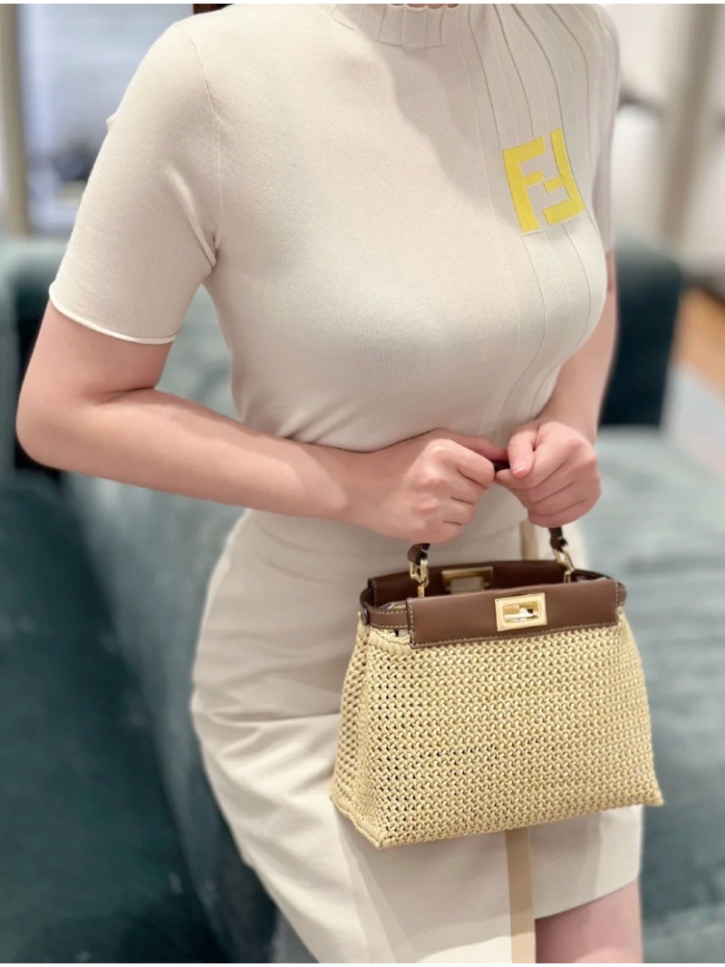 Fendi 2024 FF Knit Short-Sleeve Top