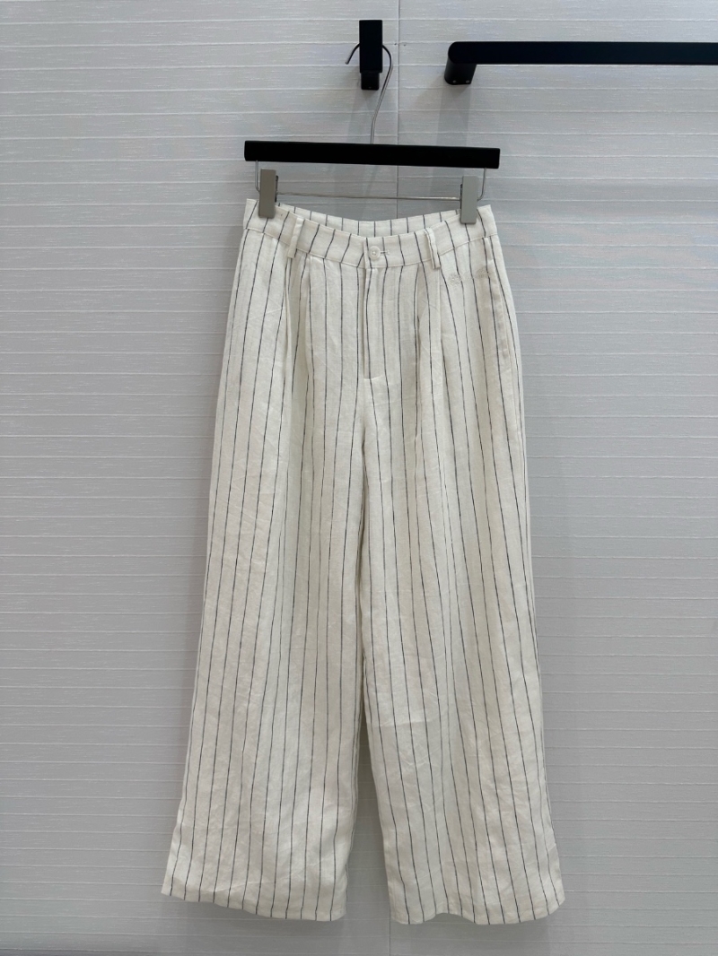 Loro Piana Spring/Summer 2025 Striped Cotton-Linen Wide-Leg Pants – Timeless Elegance