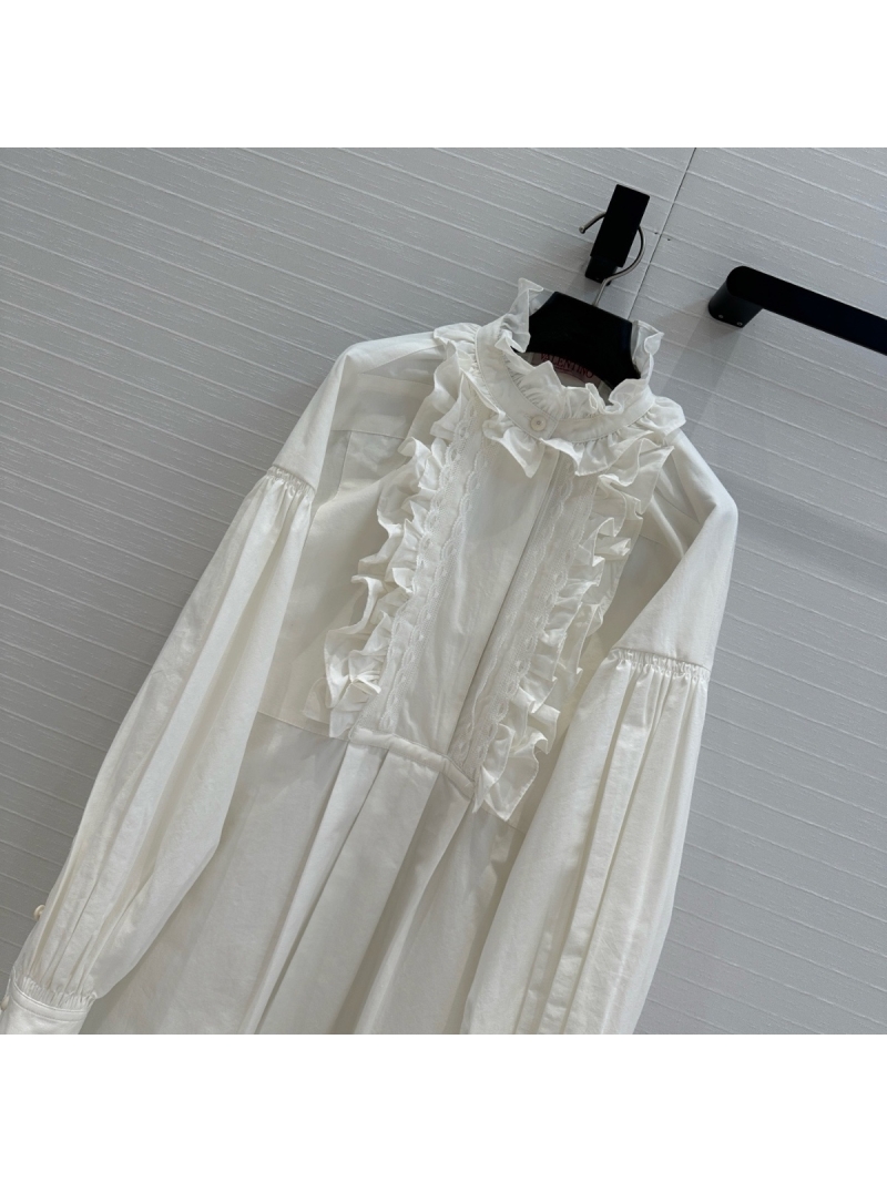 Valentino Spring/Summer 2025 Cotton-Linen Ruffled Dress